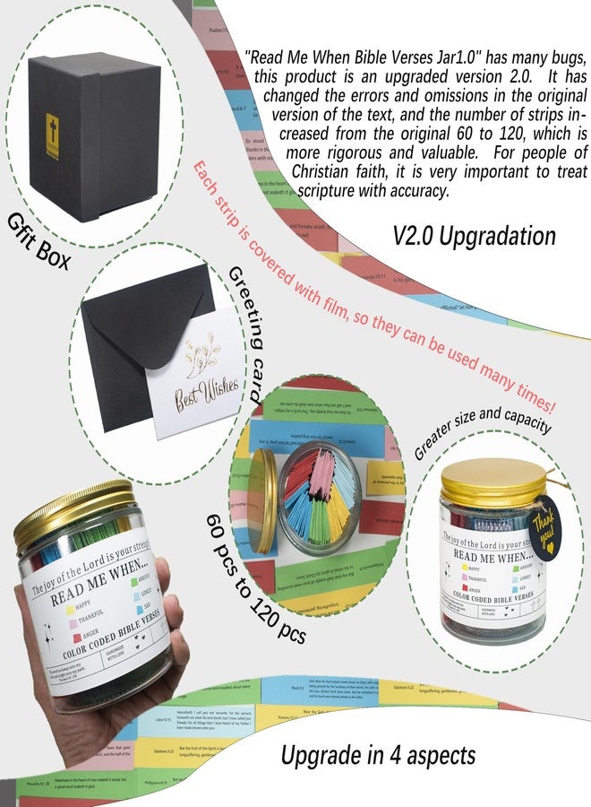 CODINOO Bible Verse Jar(KJV),Read Me When Bible Verses Jar(120pcs),Christian Gifts For Women Men Mom,Mothers Day Gifts,Jesus God Religious gifts,Scripture Prayer Hope - Image 3